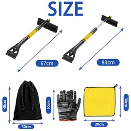 TUIBEIDAMAI Car Ice Scraper, Snow Brush, Telescopic Ice Scraper Car with Broom Extendable, Car Ice Scraper with Broom Long for Cars Deluxe, SUV and Truck