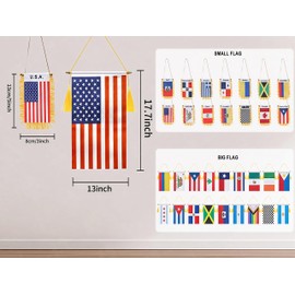 2 Pack Philippines Wall Flags Banner, Mini Filipino Hanging car window Flag Satin Finish Heavy Duty Fabric Patriotic Flags for School Classroom Club Car Rearview Mirror Decoration