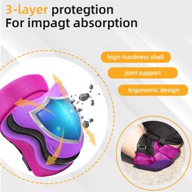 Adult/Kids Knee Pads Elbow Pads Wrist Pads Youth Protective Gear Set for Skateboarding Cycling Skateboard Riding Roller Bike Inline Skating Biking BMX Scooter Skates And Other Outdoor Extreme Sports