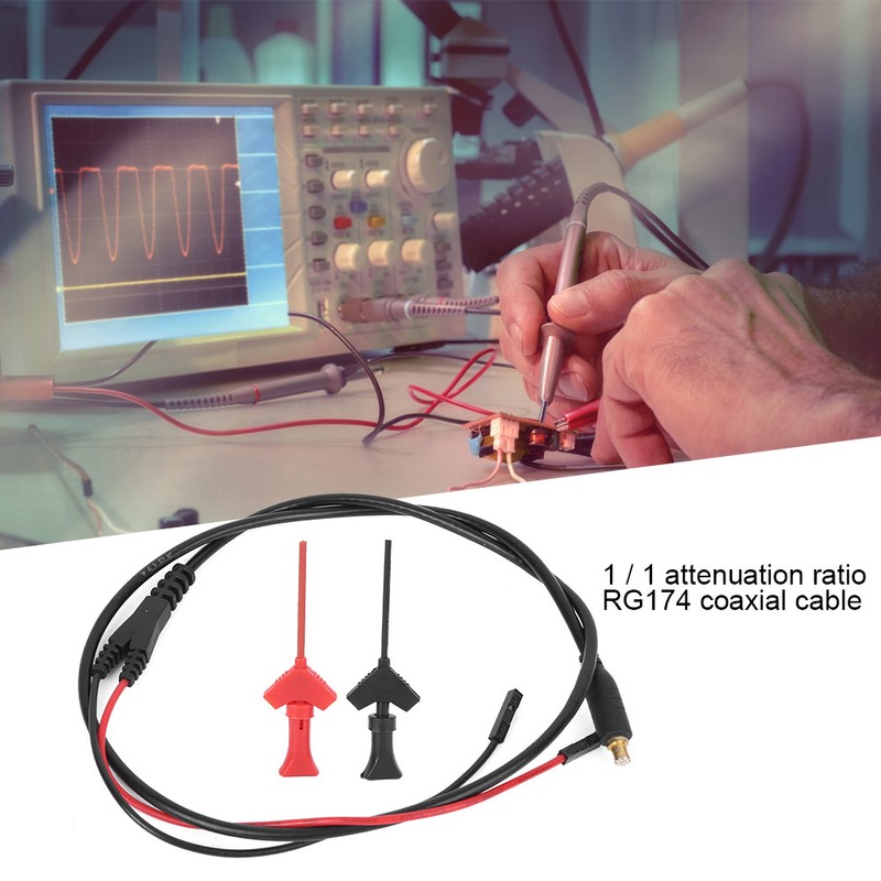 Test Cable Jumper Wire Connector with 2mm Testing Hook Red