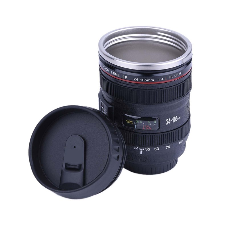 Camera Lens Shaped Insulated Cup Stainless Steel Creative Camera Lens