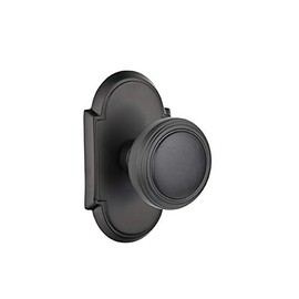 Emtek Privacy Set, Style 8 Rosette, Norwich Knob, Flat Black US19
