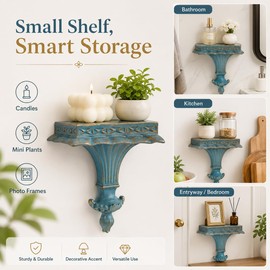 DECHOUS Small Vintage Floating Wall Shelf, European Style, 5.8x3.5x7 Inch