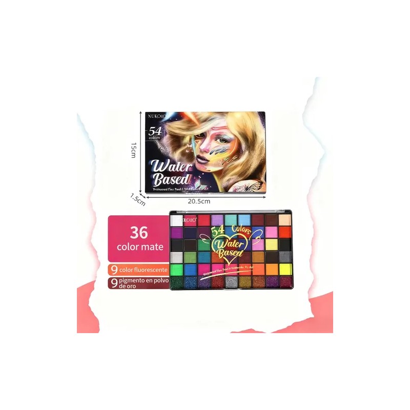 Kit Maquillaje 54 Colores Pintura Facial Base Agua Para Pint
