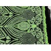 Mia Fabrics Neon Green Holographic Sequins Fabric On Black Mesh