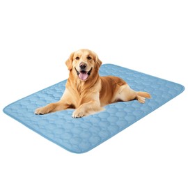 Dog Cooling Mat,2025 Upgrade Pet Cooling Mat for Dogs Cats,Summer Ice Silk Cool Mats & Sleeping Pad for Indoor or Outdoor,Perfect as Blanket for Kennel Sofa Bed Floor Car (Blue, Small, 19.6"x15.7")