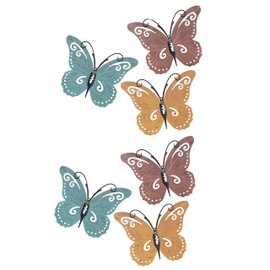 Lavish Home Butterfly Metal Wall Art 6-Piece-Set – Hand Painted Decorative 3D Butterflies for Rustic Farmhouse Home or Office DÃcor
