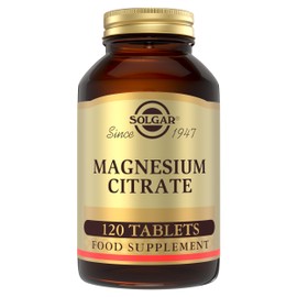 Solgar Magnesium Citrate Tablets, Supports The Nervous System, Energy Release, Reduces Tiredness and Fatigue, Vegan, Brown, 120 Count