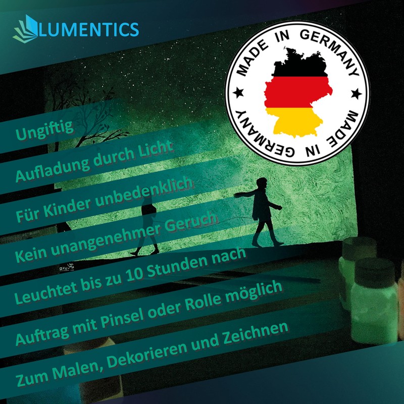 LUMENTICS Premium Glow Paint Orange 100g - Glow in the