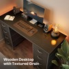 Huuger 47 Inch Computer Desk with 8 Fabric Drawers, Office