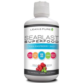 Lean & Pure Sea Blast Superfood, Vegan, Non GMO, Gluten Free, Supports Digestive Health, Aids Immune System, 32 Ounce, Cran-Raspberry Flavored Liquid
