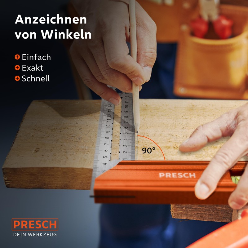 Presch Try Square 200 mm – Highly Precise & Rustproof