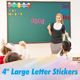 27 Sheets 310 Pieces Large Letter Stickers 4 Inch Alphabet Letter Self Adhesive Poster Letters and Numbers for Bulletin Boards Classroom Decor(Colorful)