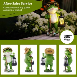 twinbling Solar Frog Garden Decor with Lantern Outdoor Statue for Garden Patio and Pathway Solar Frog Figurine for Yard Decoration Lawn Ornament for Women Mom Grandma