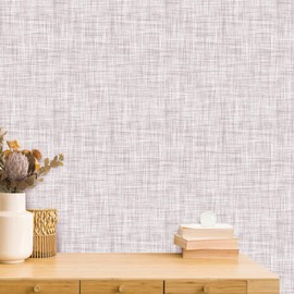 Qianglive Light Brown Grasscloth Wallpaper Peel and Stick Texture Contact Paper 17.3"x120" Vintage Wallpaper Removable Waterproof Wall Paper for Room Walls Cabinets Furniture Drawers Desk