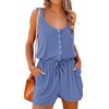 PRETTYGARDEN Overol casual de verano para mujer, con cuello redondo,