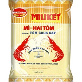 Miliket-Colusa Vietnam Instant Ramen Noodles - Sour Hot Shrimp Flavor Tôm Chua Cay (Pack of 10)