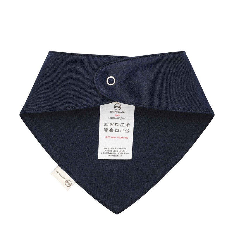 Steiff Unisex Baby Basic Bandana GOTS, Steiff Navy
