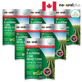 Natural Plus Soy Lecithin 1200 Vegetable Phospholipid Soybean Oil, 6 Pieces, 60 Capsules / 내츄럴플러스 대두 레시틴 1200 식물성 인지질 대두유, 6개, 60캡슐