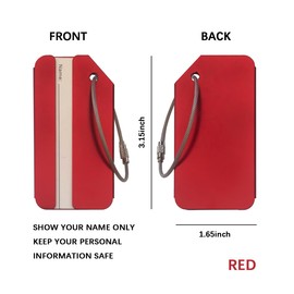 Luggage Tags,2Pack Aluminum Luggage Tags for Baggage Handbag-Luggage Tag Holders for Travel Luggage Baggage Identifier by Merimang (Red 2Pack)