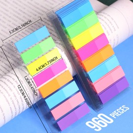 640Pcs Neon Small Index Flags, FANDAMEI Plastic Index Tabs as Revision Tabs Page Marker File Tabs, 8 Colors of Book Tags Stickers Thin Sticky Notes in School Office, Multicolour Index Notes Tabs Flags