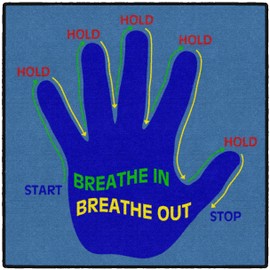 Flagship Carpets Get A Grip Childrens Time Out Children's Classroom or Playroom Carpet, Kids Room or Home Door Mat, Small Area Rug, 30" x 30", Rectangle, Blue