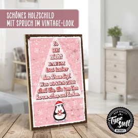 TypeStoff Wooden Sign with Saying - Christmas - Vintage Look with Quote as Gift and Decoration on Family and Joy - HS-01042
