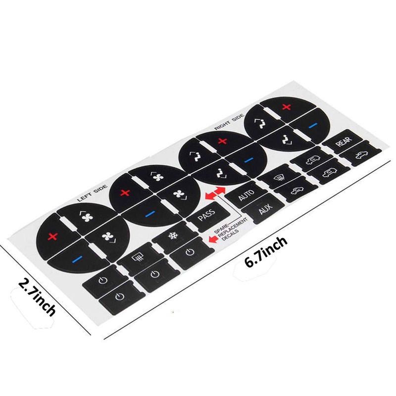 TraderPlus 3 Pack Replacement AC Dash Button Sticker Repair Kit
