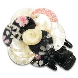 [Nadeshiko Dream] Hair Clip, Hair Clip, Hair Accessories, Hair Clip, Stylish, Cherry Blossom Romance, Flower (Black)
