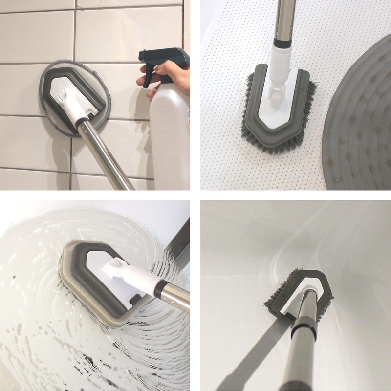 FRAXIR Floor Scrub Brush, 5 in 1 Tile Tub Scrubber