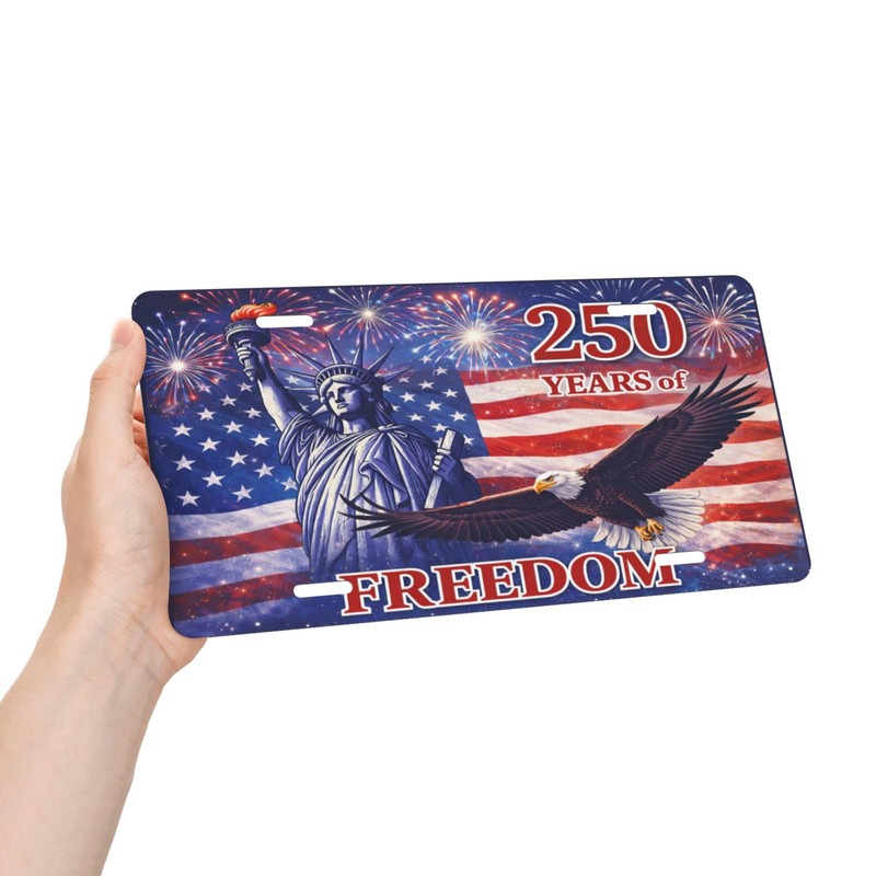250th Birthday License Plate America, 6x12 inch,Anniversary USA Eagle Front