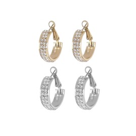 Lymphatic Activity Hoop Earrings Lymphatic Drainage Hoop Earrings for Women Lymphvity Germanium Earrings Metiz Lymphatic Earrings (Gold+Silver)