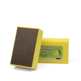 Diamond Polishing Pad, 90mm x 55mm Hand Sanding Block for Glass, Granite, Concrete, Marble, Polishing 400# 2 Pcs