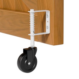 YONSIN 4" Heavy Duty Spring Loaded Gate Caster with 360 Swivel for Wooden & Metal Gates, Anti Sag Kit, 200 Lbs Capacity, 1 Pac, White