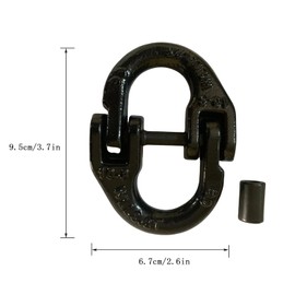 UTFTFWLW 3/8" Trailer Safety Chain Connector Link Tow Hitch Chain Connecting Hammerlock Coupling Link Towing Lifting Trucks Accessories 4pack G80 Alloy Steel 7100 lbs Working Load Limit Black Painted