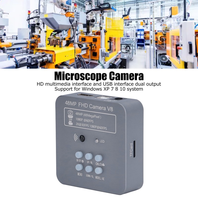Microscope Camera 48MP 2K 1080P 60FPS HD Industrial Video Camera