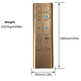 Xxtylo Genuine Remote Control 369568-11/02 for Dyson PH01 PH02 PH03 Purifier Humidify + Cool Formaldehyde Machine, Compatible 970486-05, 970486-06, 970486-08, 970486-10, 970486-12, Gold