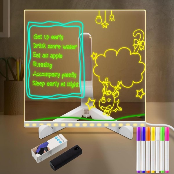 Led Note Board with Colors, Acrylic Dry Erase Board with
