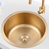 12.6 Inch Gold Round Bar Prep Sink - Single Bowl