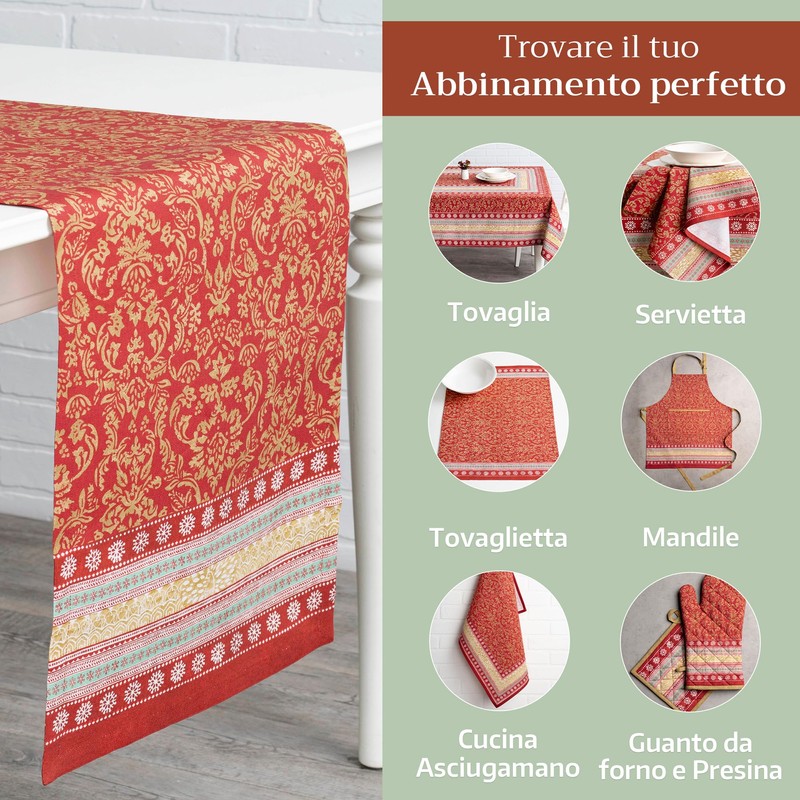 Maison d' Hermine Table Runner, 100% Cotton, Decorative Washable Table