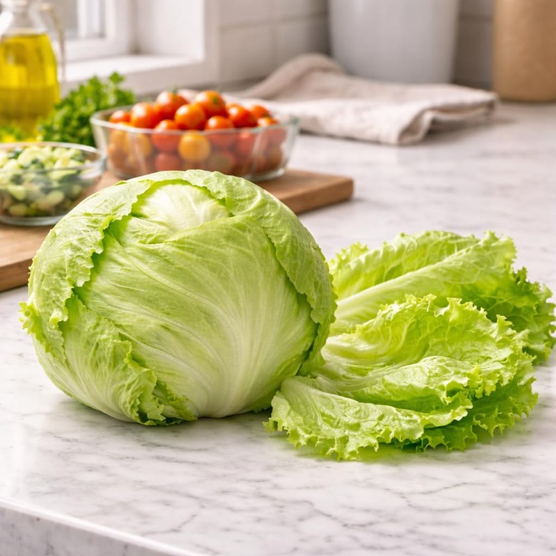 Crisphead Iceberg Lettuce Seeds – Compact Round Heads with Crisp