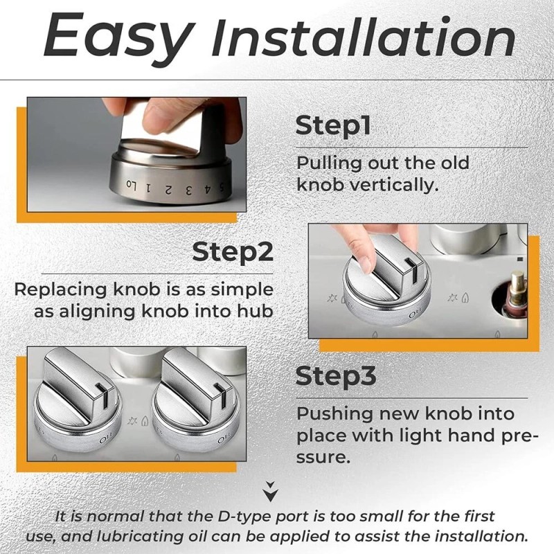 WB03X24818 5 Pcs WB03X2481 Stainless Steel Look Control Knobs for
