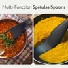 Spatula Spoon 2-Pack, Silicone Cooking Spoon for Nonstick Cookwares, Multifunction