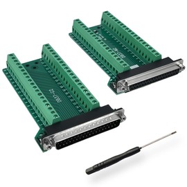 BRIEFCEC DB37 Adapter D-SUB RS-232 RS485 Serial to 37-Pin Solderless Terminal Block Signal Module with Insulated Pad (1 Male + 1 Female)