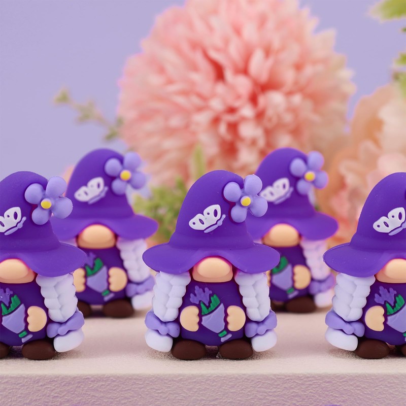 Tinoaly 25pcs Lavender Mini Gnomes, Lavender Gnomes Decor Purple Dwarf