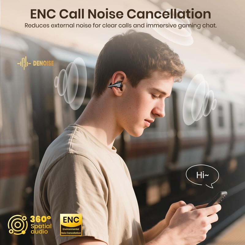 SIAWAG Clip On Earbuds, Wireless Open Ear Earbuds Headphones, Bluetooth