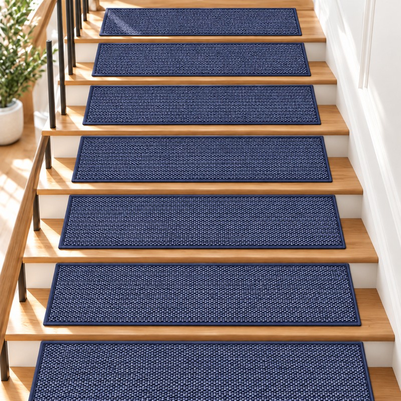 Non-Slip Stair Treads for Indoor Steps – Washable Imitation Linen