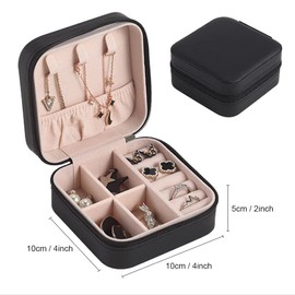 JARAGAR Small Jewellery Box, Portable Travel Jewellery Box Organiser, Leather Mini Travel Jewellery Box for Rings, Earrings, Necklace, Bracelets, Jewellery Gift for Women and Girls