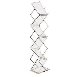 Sign Talk Zigzag Pocket Magazine Brochure Literature Catalog Holder Rack Stand Trade show Display(6 Pockets) (With Canvas Case)