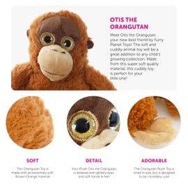 FURRY PLANET TOYS Soft Toy Plush Animal Kingdom 21cm Cute Cuddly Zoo Jungle Woodland Farm (Monkey Orangutan)